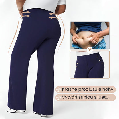 🔥 Dámské kalhoty Plus Size s vysokým nártem a širokými nohavicemi