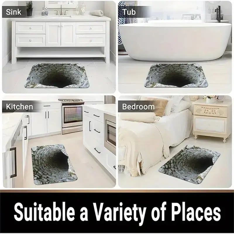 🔥Protiskluzová rohož z křemelinové zeminy, HD tisk, optický klamný vzor „Nekonečná propast“