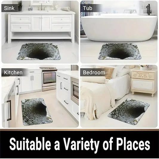 🔥Protiskluzová rohož z křemelinové zeminy, HD tisk, optický klamný vzor „Nekonečná propast“