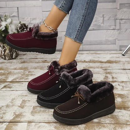 🔥Poslední výprodej - Dámské teplé balerínky, s vlněnou podšívkou, protiskluzová podrážka