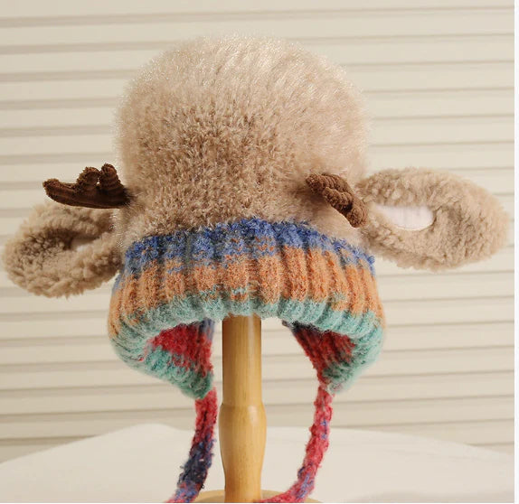 🧢Nadýchaná čepice ve tvaru beránka s rozkošnými ušima 🧣