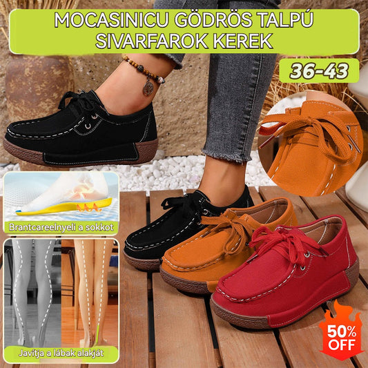 Dámské boty s tlustou podrážkou a kulatou špičkou - Pohodlné a moderní boty s oporou pro chodidlo, která tlumí nárazy a pomáhá udržovat správné držení těla.