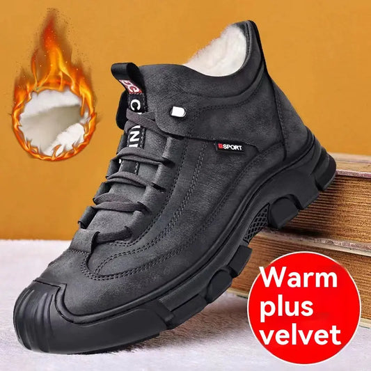 🔥🔥 Žhavý výprodej🔥🔥Pánské teplé boty z tlustého fleecu, podzim/zima 2025, volnočasové kožené boty