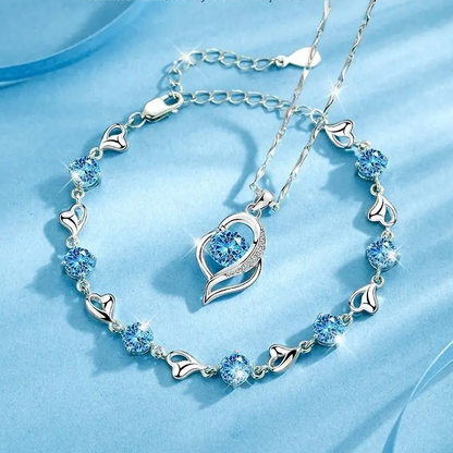 🎁🌊Dárková sada Srdce oceánu (náhrdelník + náramek se srdíčkem)
