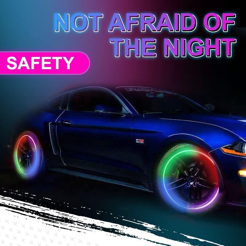 🌈💡Vodeodolné univerzálne LED svetlá na kolesá pre viacero modelov áut【✨Kúpte 2 a získajte 2 zadarmo】