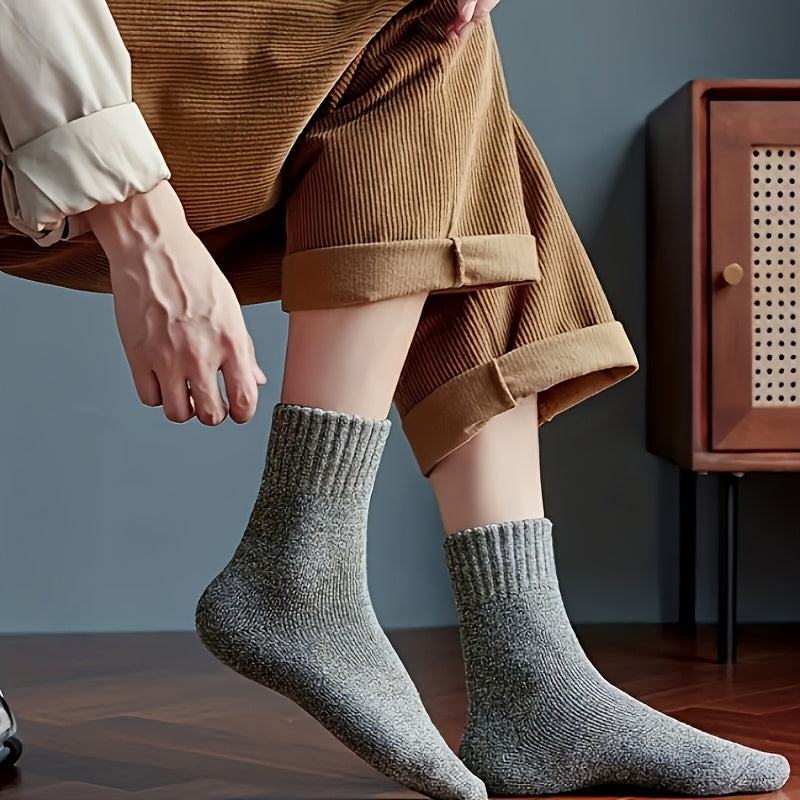 Hrubé vlnené bavlnené ponožky so stredne dlhým rukávom