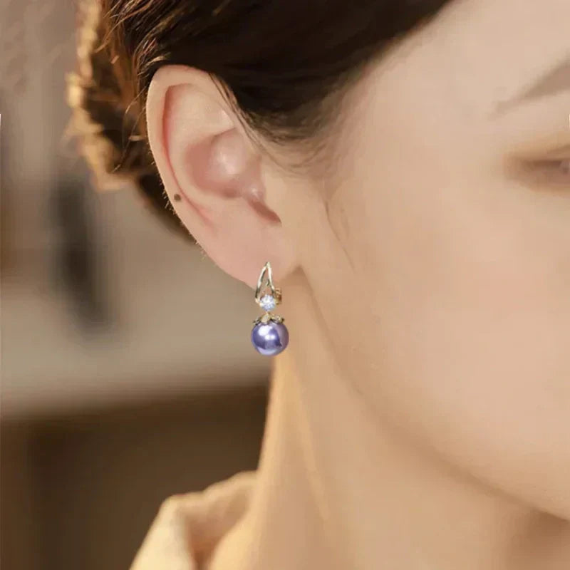 👩Dámské perlové náušnice s přívěskem