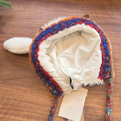 🧢Nadýchaná čepice ve tvaru beránka s rozkošnými ušima 🧣