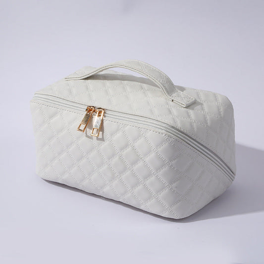 ✨ Dámská cestovní kosmetická taštička – Voděodolný organizér na make-up z umělé kůže s otevíráním o 180° a velkou kapacitou