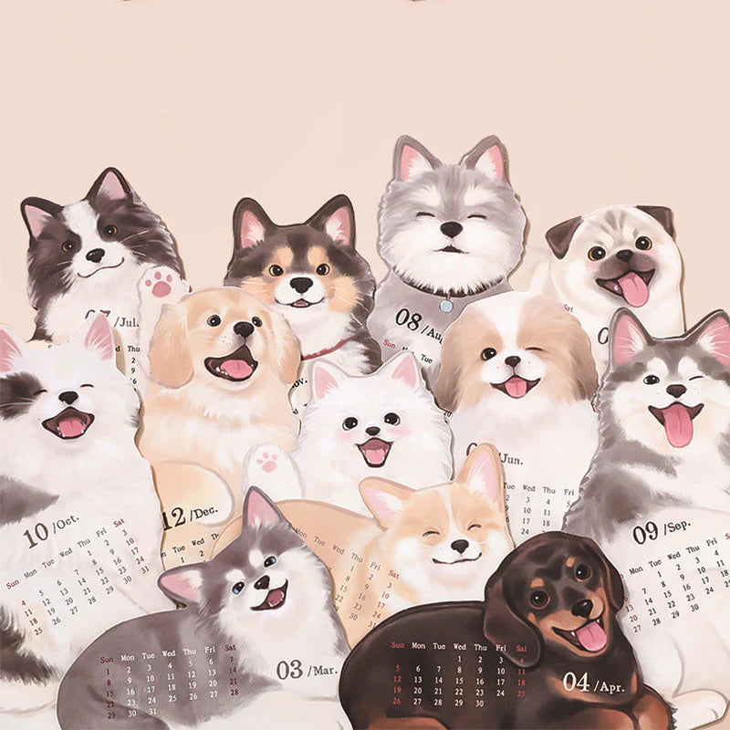 3D stolní kalendář na rok 2026 s kočkami a psy