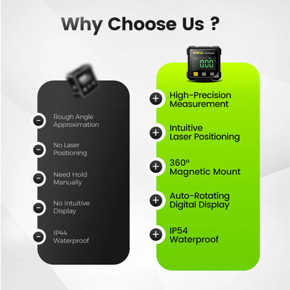 📐4 stranný magnetický digitální úhloměr s laserem