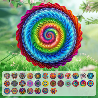 🌺3D barevná rotující zvonkohra – 🏠Zahradní závěsná dekorace