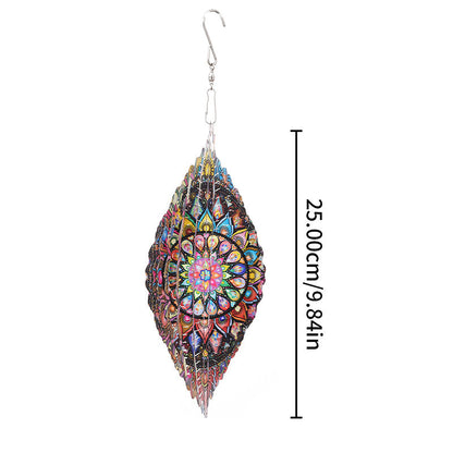 🌺3D barevná rotující zvonkohra – 🏠Zahradní závěsná dekorace