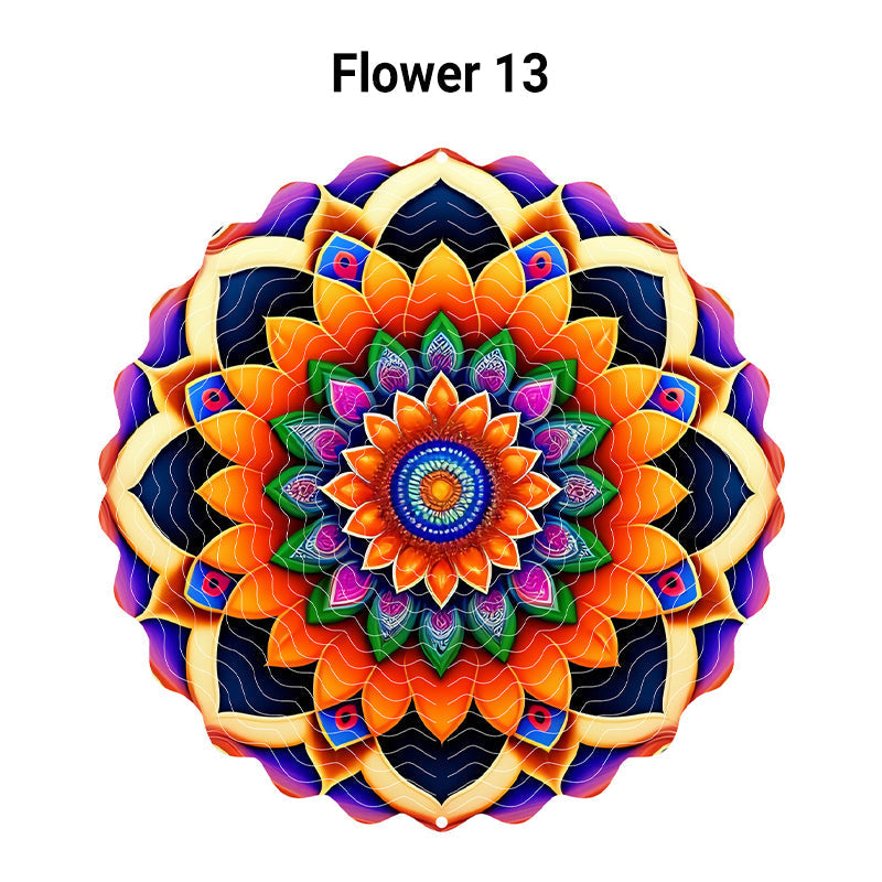 🌺3D barevná rotující zvonkohra – 🏠Zahradní závěsná dekorace