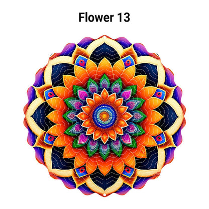 🌺3D barevná rotující zvonkohra – 🏠Zahradní závěsná dekorace