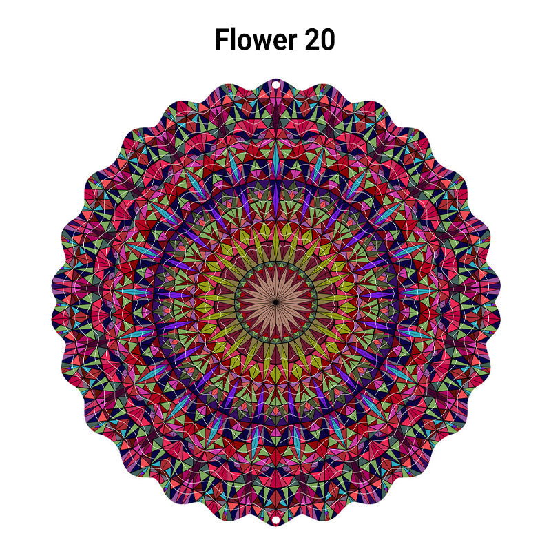 🌺3D barevná rotující zvonkohra – 🏠Zahradní závěsná dekorace