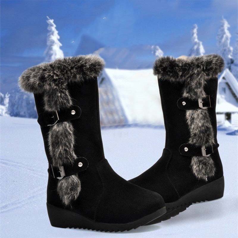 🔥 Dámské sněhule do půli lýtek s plyšovým lemováním👢