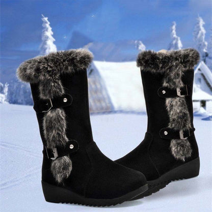 🔥 Dámské sněhule do půli lýtek s plyšovým lemováním👢